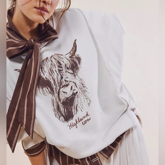 Free People Sweaters - FREE PEOPLE Camden Sweater in Highland Cow XS